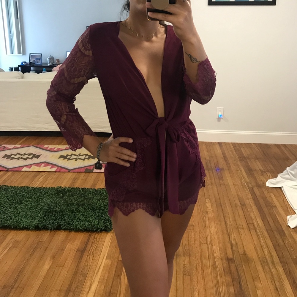 Cotton candy burgundy romper
