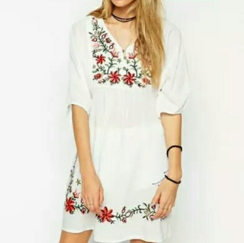 Vintage  70's hippie  Emborided blouse