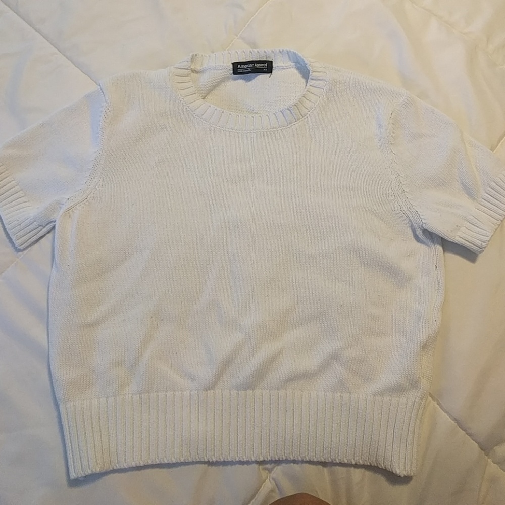 American apparel cropped short sleeve sweater