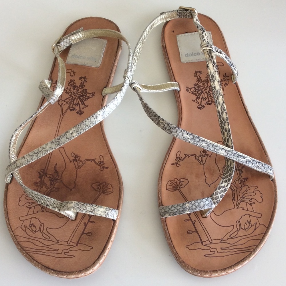 Dolce Vita Snakeskin Flat Sandals