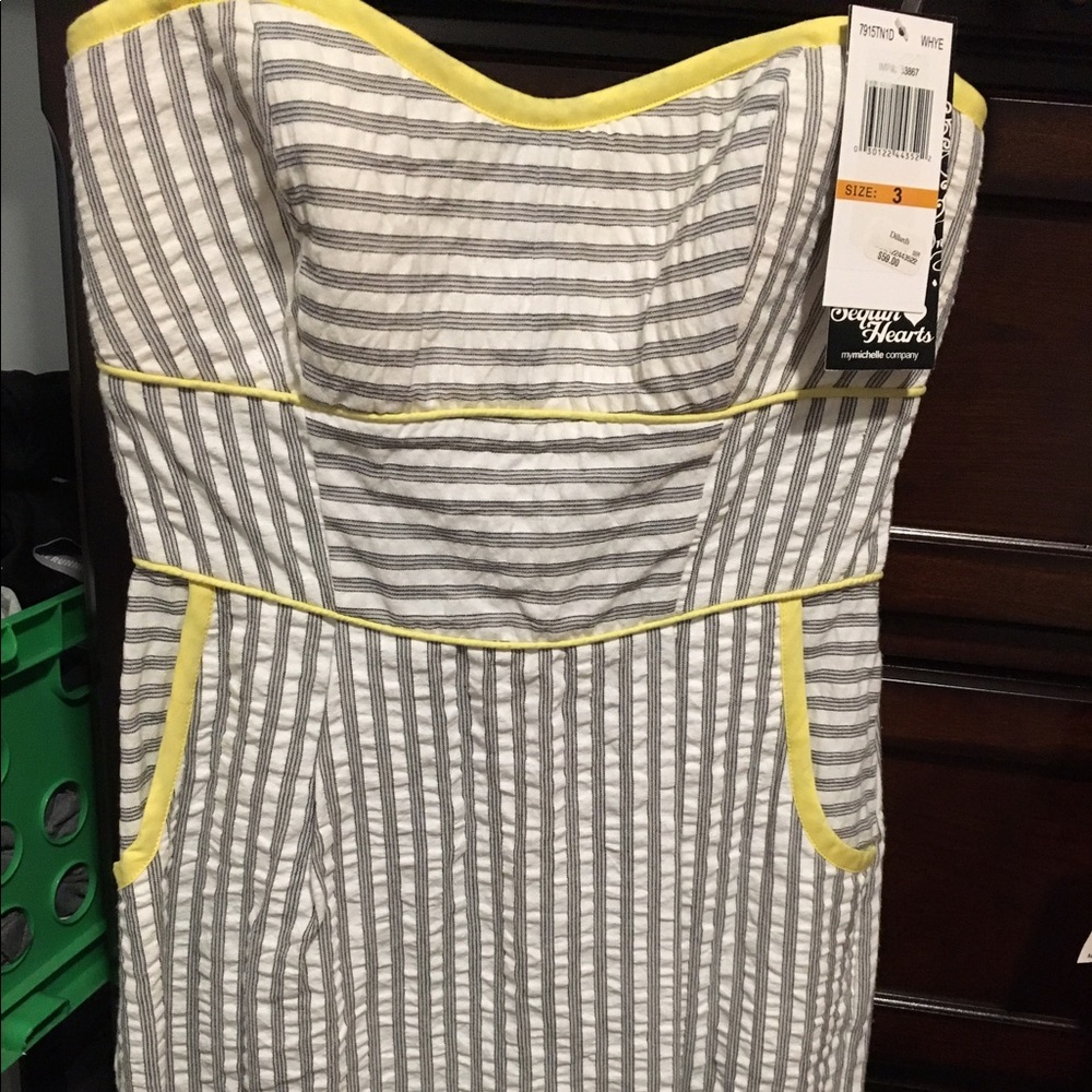 Pinstripe Strapless Dress