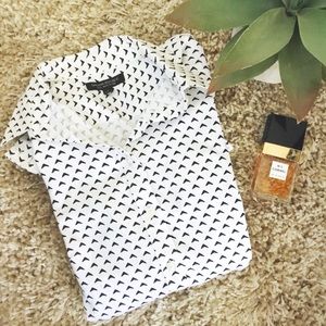 Banana Republic Print No-Iron Fitted Dress Shirt