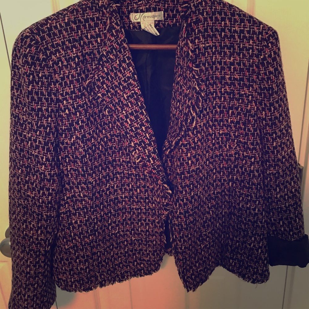 Pink woven dress blazer