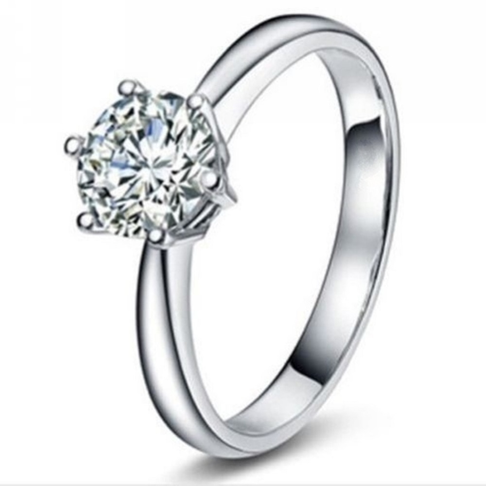 ring cubic zirconia white gold filled