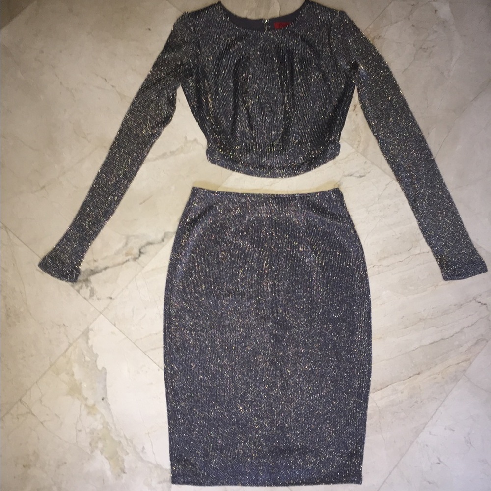 grey/ silver co-ord two piece set.