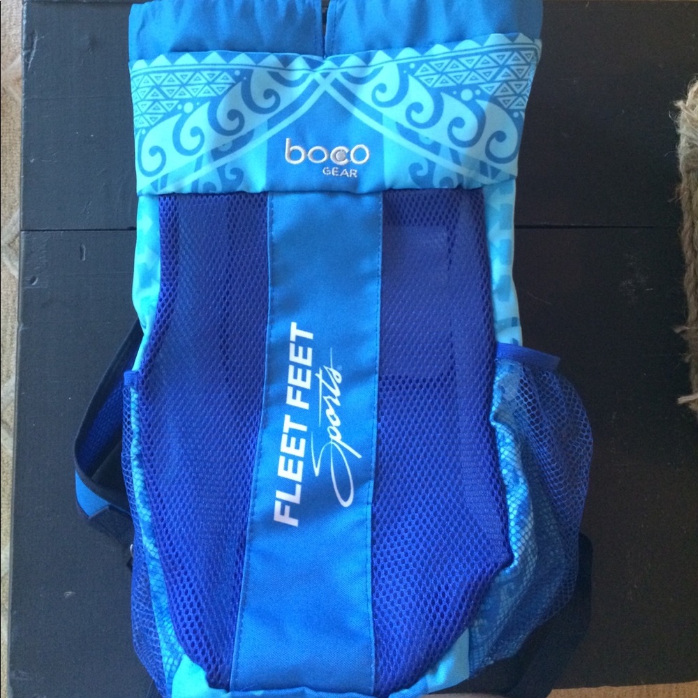 Fabric and Mesh Drawstring Backpack