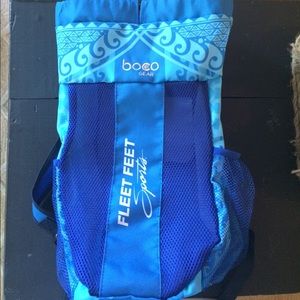 Fabric and Mesh Drawstring Backpack