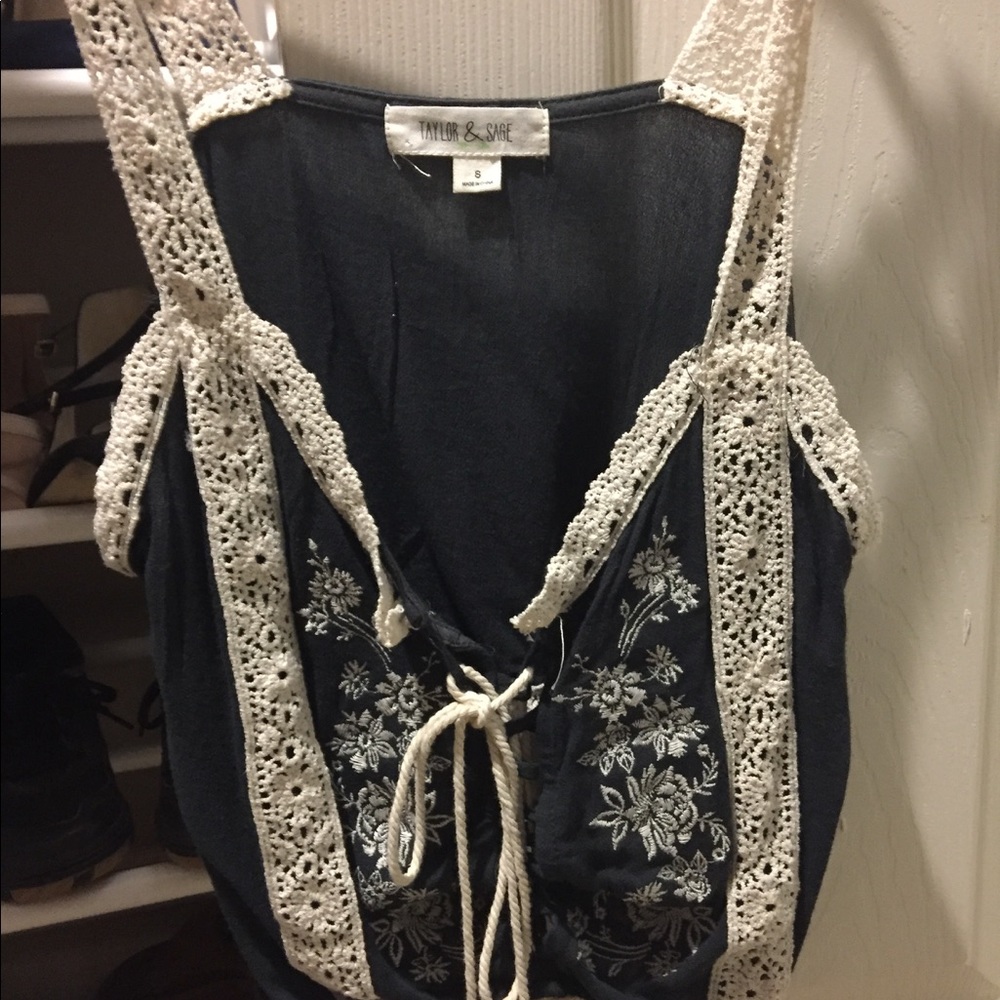 Embroidered crop top