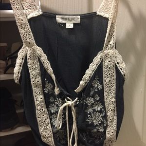 Embroidered crop top