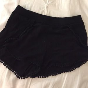 Black cotton shorts pool cover ups