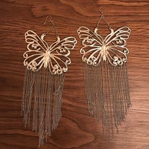 Large butterfly ear rings