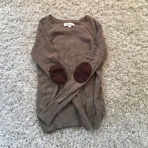 Light brown sweater with elbow patches