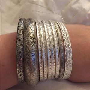NWOT Silver Stackable Bracelets