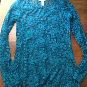 Blue lace shirt