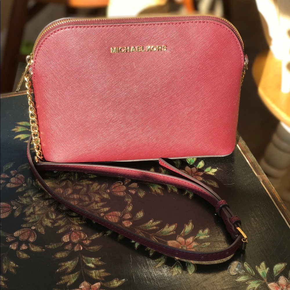 Burgundy Michael Kors Large Cindy Crossbody