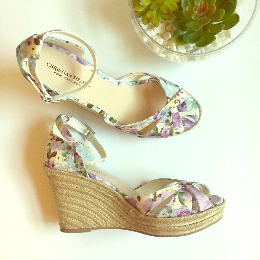 Christian Siriano Floral wedges