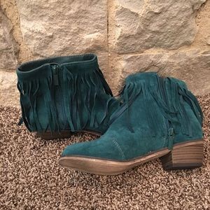 Fringe ankle boots