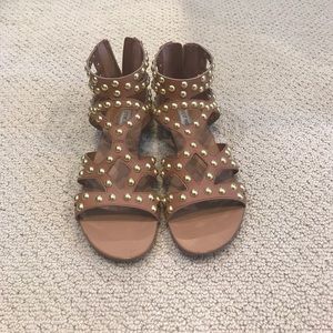 Brown and gold studded Steve Madden sandals