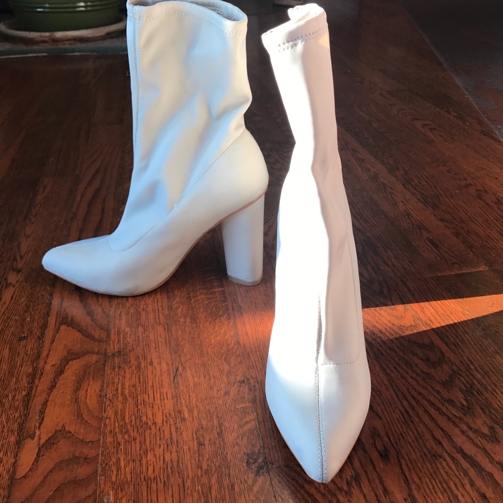 Missguided Nude Heeled Booties