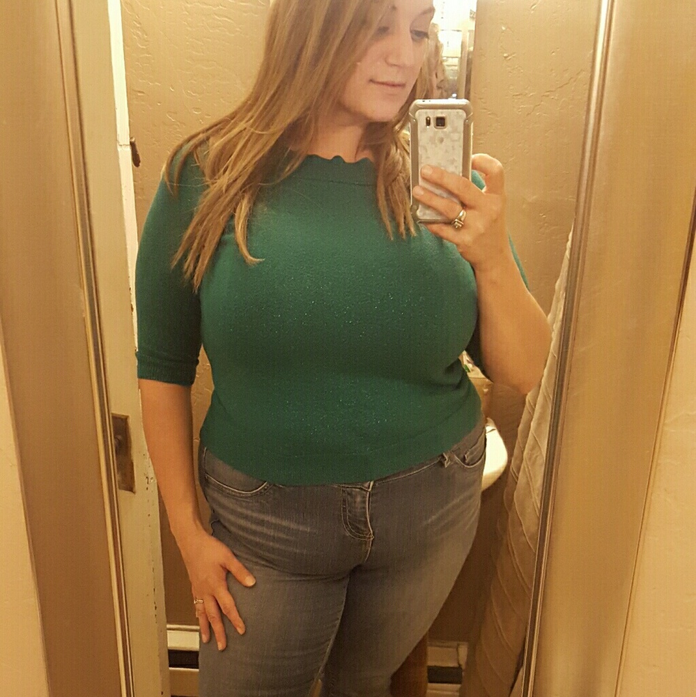 Lane Bryant 3/4 Sleeve Metallic Sweater  18/20