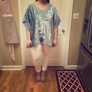 Velvet v-neck tunic