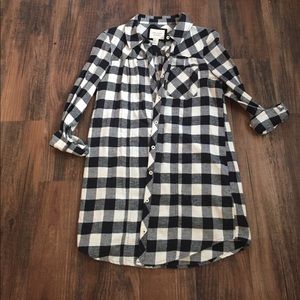 Flannel button up tunic