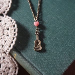 Brass Heart Guitar Necklace