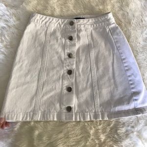 White Button Skirt