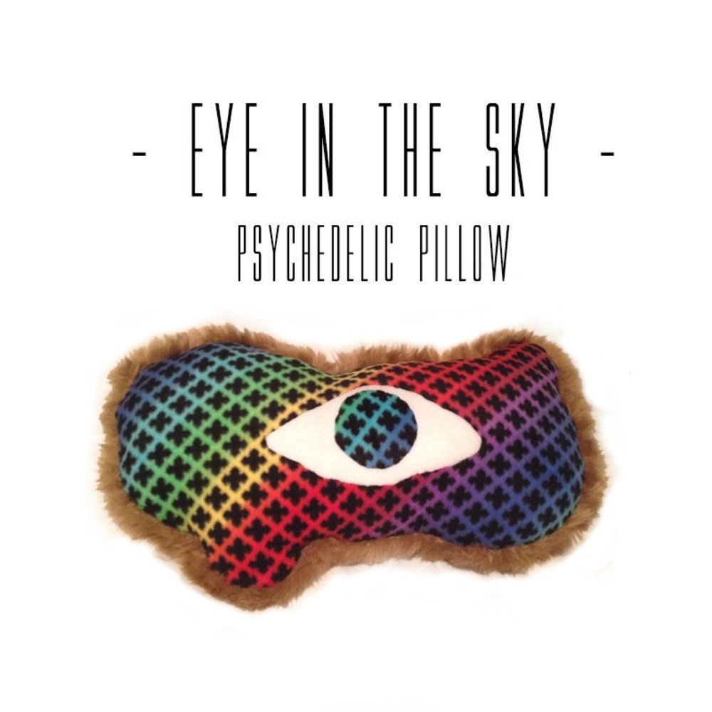 Psychedelic Fuzzy Pillow "Eye in the Sky"