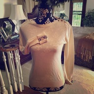 Burberry Sweater with Nova Check trim in Cream