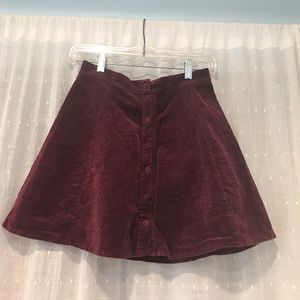 Burgundy button-down skater shirt