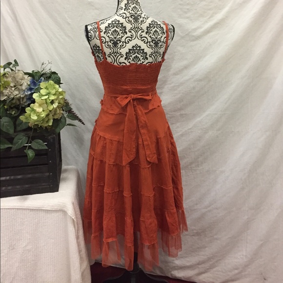 Stunning Boho Eyelet Romantic Midi Dress - Picture 4 of 7