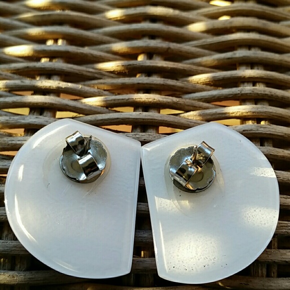 4/25♡Pink Retro Art Deco Earrings - Picture 6 of 7