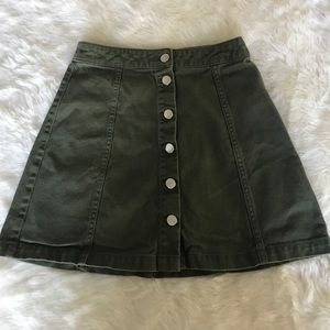 Olive Button Skirt
