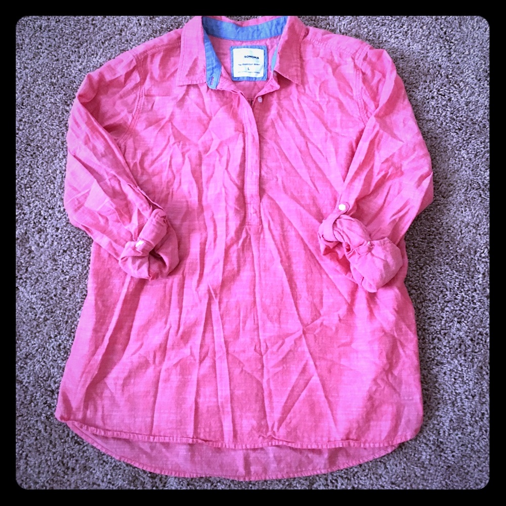 Coral flowy top
