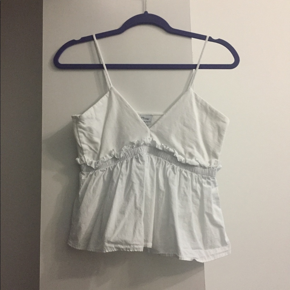 Zara spaghetti poplin tank top