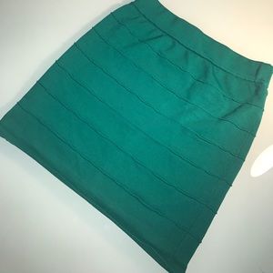 Turquoise Teal knit mini skirt