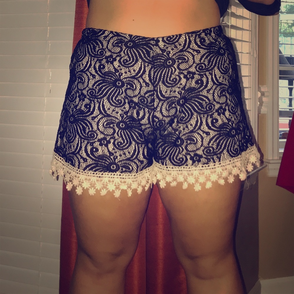 Lace Black Shorts