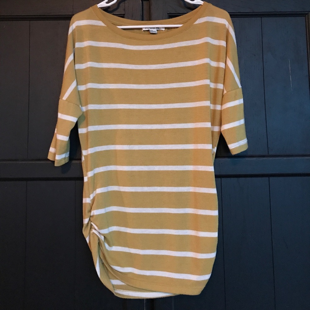 Yellow Gold and White Stripe Sweater Tunic
