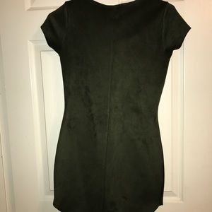 Green suede dress