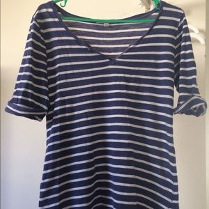 Navy & white striped tee