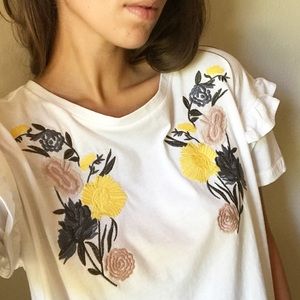 Floral Embroidered Tee