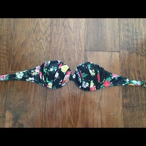 Floral strapless bikini top