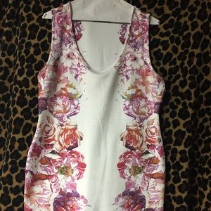 White Bodycon w/ Floral Detail