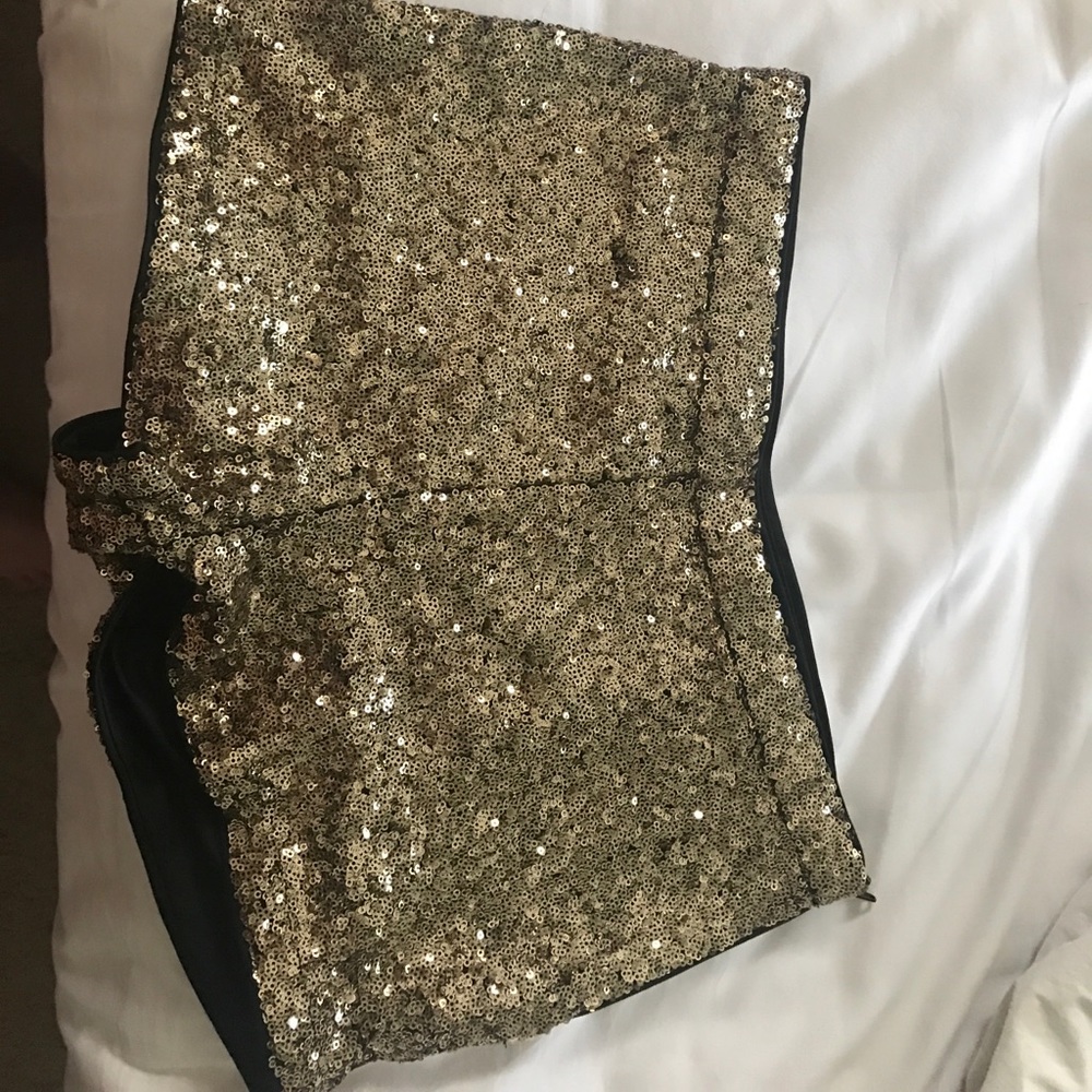 Gold sequin shorts