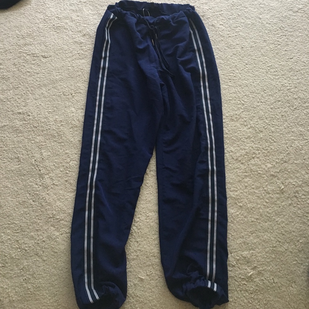 Navy missguided track pants
