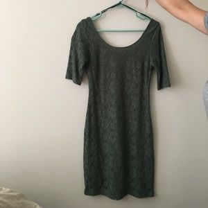 Emerald green Banana republic lace size 4 dress