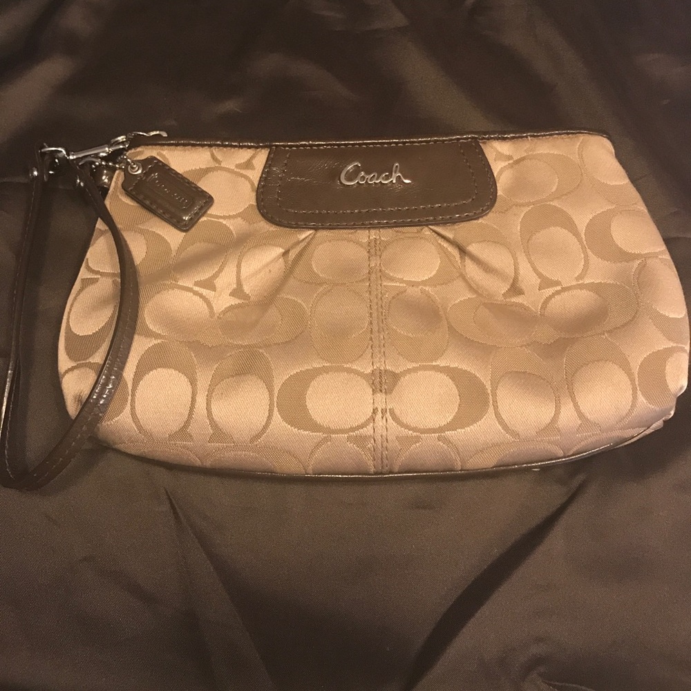 Coach Brown Wristlet