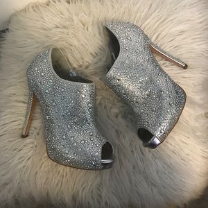 Rhinestone Bootie Heels