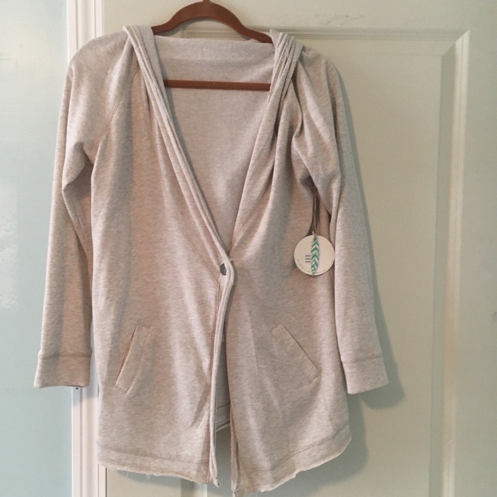 NWT button hooded cardigan/fleece